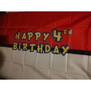 Pokemon Happy Birthday 4th Birthday Banner
